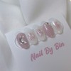 [Handmade Nail Tips] Rose Moonlight Nails - Short Oval /