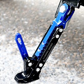 TradeWind Motorcycle Side Stand Maintenance Stand Kickstand Height Adjustable Aluminum Alloy (Blue Blue)
