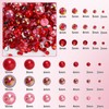 Red Resin Rhinestones, Red Pearls Nail Charms Flatback Jelly Resin