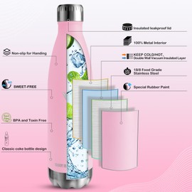 Vikaster Thermos Flask 750 ml, Leak-Proof Thermos 0.75 L, BPA-Free Reusable Thermos Flask, Stainless Steel Drinking Bottle for Camping, Yoga, Gym, Fitness, Travel, Outdoor
