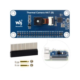 Waveshare Long-Wave IR Thermal Imaging Camera HAT (B), Compatible with Raspberry Pi 5/4B/3B/Zero/Zero W/Zero 2W/Pico/Pico W/Pico WH, 90° FOV IR Camera, 80×62 Pixels, Standard 40PIN GPIO Header