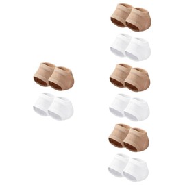 Healvian 8pairs Gel Heel Protectors Comfortable Cracked Heel Repair Sleeves Soft Breathable for Hours Feet Unisex Colors Skin Tone