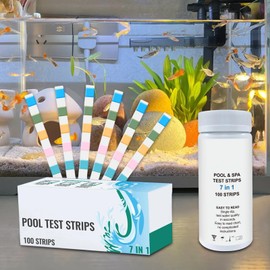 Test Strips for Pool Water | Swimming Pool Water Test Strips 100-Piece,Water Quality Tester Monitoring Tools for Homeowners Fish Tank Swimmers Spa Aquaculture Backyard Pond
