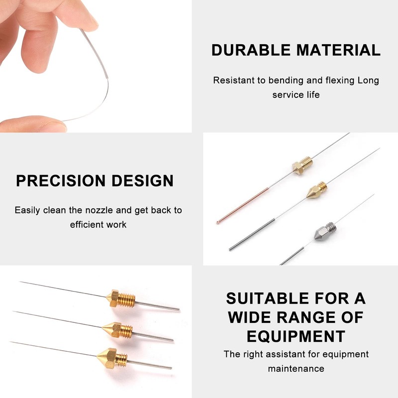 10PCS 3D Printer Nozzle Cleaning Kit - Stainless Steel Cleaning