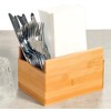 KESPER 70854 Napkin Dispenser Cutlery Tray FSC Certified Bamboo/Cutlery Holder/Box