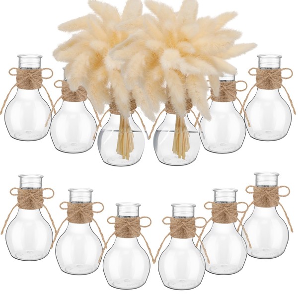 Bokon 12 Pcs Plastic Bud Vases in Bulk for Table