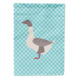 Caroline's Treasures BB8075GF Buff Grey Back Goose Blue Check Garden Flag, Multicolor