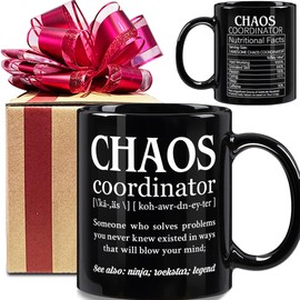 Funny Chaos Coordinator Mug Gift, Novelty Appreciation Gifts for Men Friends Teacher, Fathers Day Gift, Coworkers Thank You Gifts, Thank You Gifts for Work Mom Boss Teacher, Inspiration Birthday Gifts