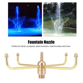 Water Fountain Nozzle,G1/2 Female Thread G3/4 Male Thread,4 Arm Rotate Water Fountain Nozzle Spray Head Sprinkler,Sprayer Fountain Nozzle for Garden, Ponds, Tabletop Fish Ponds