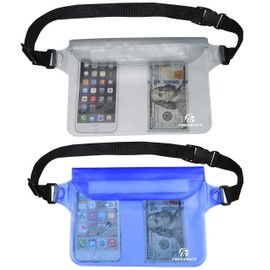 Freegrace Waterproof Pouches with Waist Strap - Keep Your Phone & Valuables Dry and Safe - Waterproof Dry Bags for Boating Swimming Snorkeling Kayaking Beach Water Parks Pool