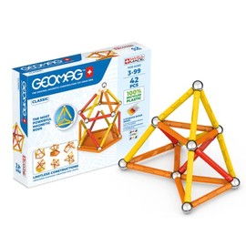 Geomag Classic - 42 Pieces - Magnetic Construction for Children - Green Collection - 100 Percent Recycled Plastic Educational Toys