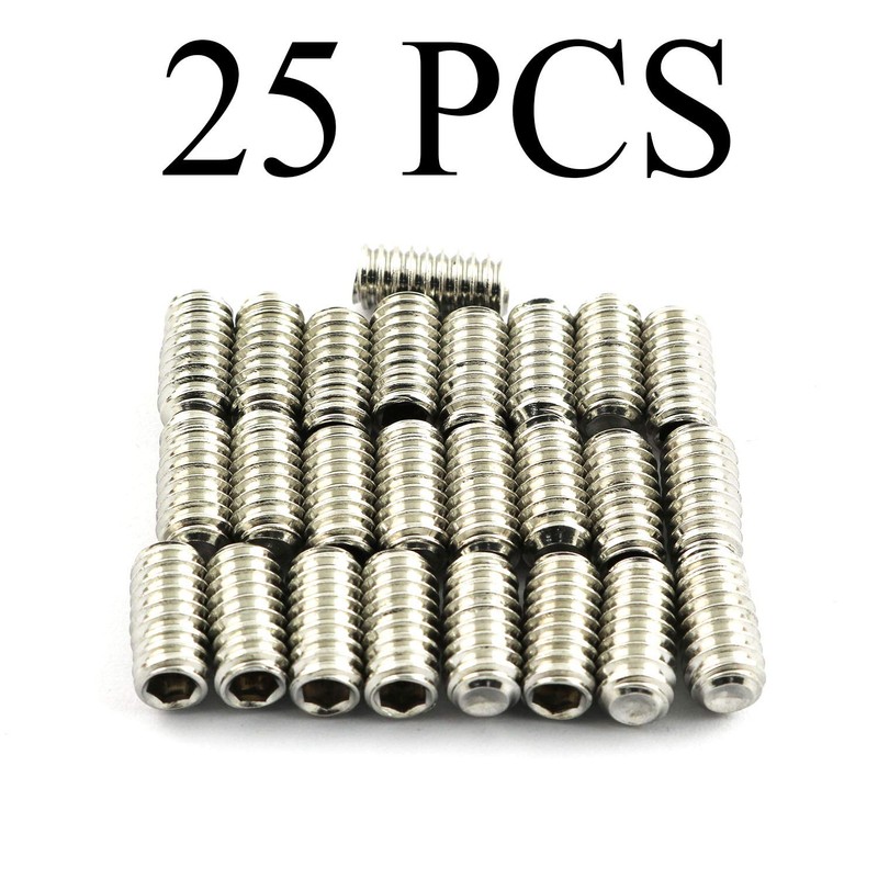 RuiLing 25PCS 1/4-20x1/2" Hexagon Hex Socket Set Screws 304 Stainless