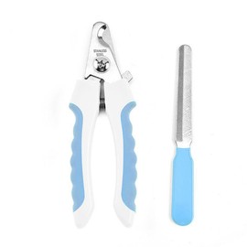 Dog Nail Trimmers and Cat Nail Clipper Set - Professional Dog Nail Clippers for Small Breeds, Heavy Duty Pet Trimmers, Safe Cat Claw Clippers, Ideal for Cats, Dogs, Puppies, (White/Light Blue)