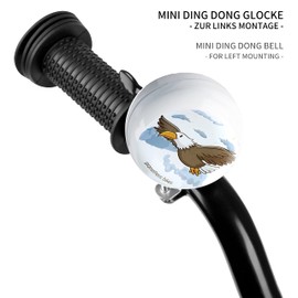 Prometheus Bicycle Bell for Children - Ding Dong Children's Bicycle Bell - Bell 60 mm - Left Mounting - Also Ideal for Balance Bike Edition 2023 (White)