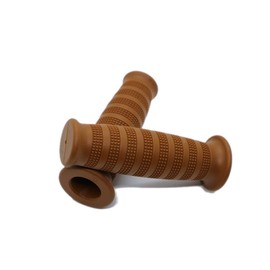 Beatus Vertical Groove Tull Type Bike Handle Grip 0.9 inches (22.2 mm) Universal Grip Left and Right Set Barrel Type (Camel)