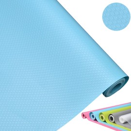 Shelf Liner, EVA No Odor Drawer Liner, Non-Slip Kitchen Drawer Mat, Non Adhesive Cabinet Liner, Dot Durable for Bathroom Cupboard Fridge Shoe-Rack Washable Waterproof (Blue, 11.8 * 59 inches)