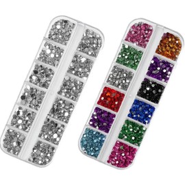 Rhinestones for Bedazzling,Bedazzler Kit with Rhinestones,2800pcs Silver Clear Multicolour Rhinestone for DIY,Clothing,Nail Art