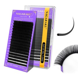 NAGARAKU Extensiones de pestañas individuales Pestañas clásicas Negro mate 16 filas Suave Natural Negro Suministros profesionales para pestañas de salón de belleza - 0.07CC 7-15mm Mix