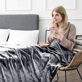 MOONLIGHT20015 Fleece Twin Blanket 12 Pack - 60x80 inches 400GSM Anti-Static Lightweight Plush Fuzzy Cozy Soft Warm Blanket for Bed, Sofa, Couch, Camping, Travel (Twin Size, Grey)