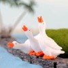BEOSOFLOY Mini Goose Figurine 6pcs Resin Swan Figurines Micro Moss