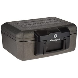 SentrySafe Fireproof Safe with Key Lock, Chest Lock Box for Home or Travel Secures Money, Documents, 0.18 Cubic Feet, 6.1 x 14.3 x 11.2 Inches, 1210