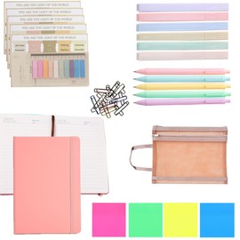 MingYule Bible Study Supplies,Bible Journaling Kit for Women with Tabs,Highlighters,Journal,Bag and Bookmark,Birthday Gifts for Christian Women