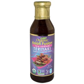 Organic Asian Fusion Low Sodium Teriyaki Sauce- USDA Organic, Non GMO Project Verified, Gluten Free, Kosher Parve, Made in USA, 15 Oz (2 Pack)