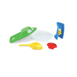 Wader 71920 Sand Toy Set 2 Assorted 5 Pieces Consisting of Shovel, Sand Shape, Boat, Sand Mill or Motor Boat