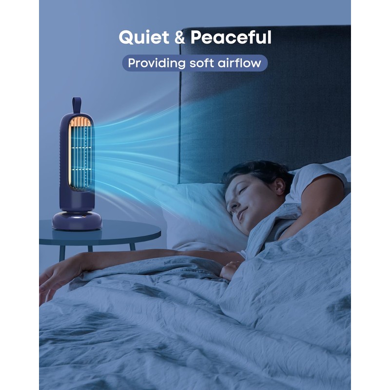 HOMETOP Tower Fan: 12'' Desk Fan 3 Speeds 110° Oscillation,