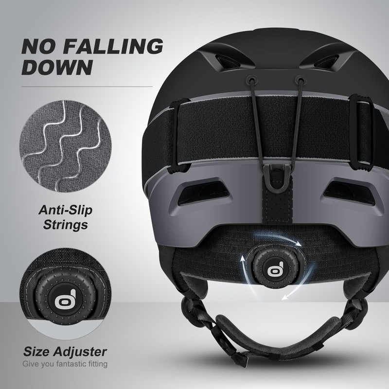 Odoland Ski Helmet, Snowboard Helmet with Ski Goggles for Adults