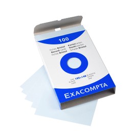 Exacompta 13319B Pack of 100 Index Cards DIN A6 105 x 148 mm Blank Ideal for School Pack of 1 Azure Blue
