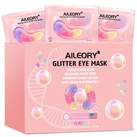 AILEORY Under Eye Patches (48 Pairs) - New Tri-color Glitter Eye Gel Pads for Dark Circles Puffy Eyes,Under eye Bags,Wrinkles|Natural Collagen Under Eye Mask Patches, Gel Under Eye Patches