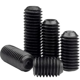 MonsterBolts - M5 x 5mm Cup Point Set Screws, DIN 916, Alloy Steel, Black Oxide, 50 Pack