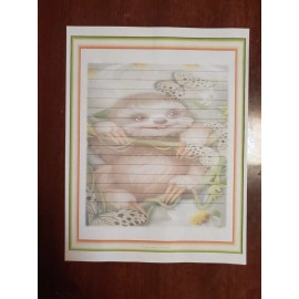 Baby Sloth lined stationary paper (25 Sheets)  8 ¹/² x 11