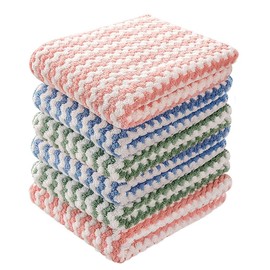 6 Packs Kitchen Cloth Dish Towels, Microfiber Cleaning Cloth, Kitchen Towels for Dish Drying Washing, Absorbent Streak Free Lint Free Rags for Cleaning, Reusable and Washable Towels.