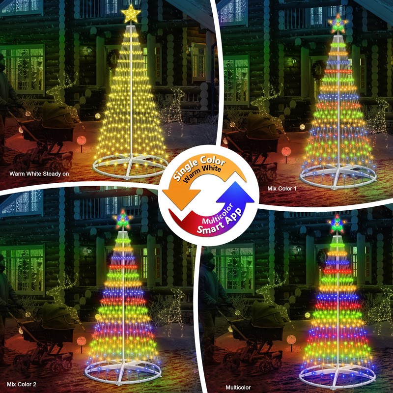 30+ Modes Smart Prelit Christmas Cone Tree with Lights -
