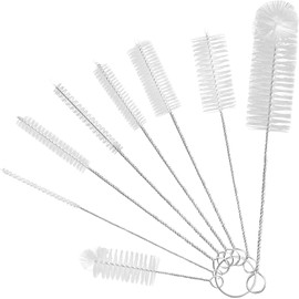 8 Stück kleine Flaschenbürsten, Nylon-Strohhalm-Reinigungsbürsten-Set zum Waschen von Enghals-Wasserflaschen, Gläsern, Teekannenausgießern (weiß)