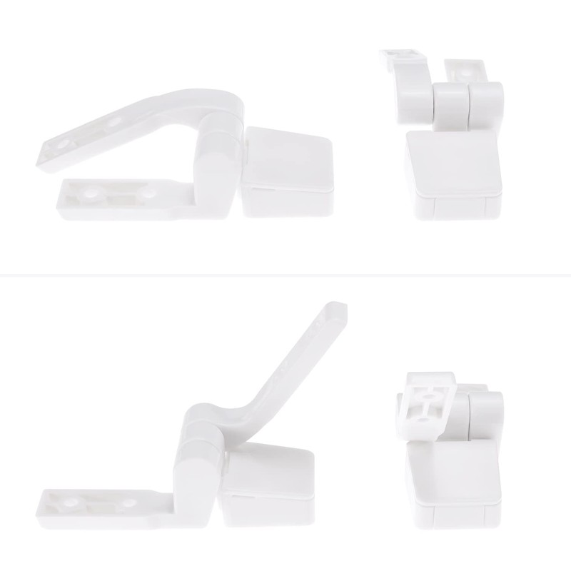 Canomo Universal White Plastic Toilet Seat Hinges Replacement with Bolts