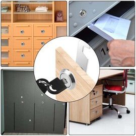 XINMEIWEN 2 x Cabinet Cam Lock Set Keyed Alike 16mm Cam Locks, Cylinder Lock, Secure Your Filing Cabinet, Drawer, Mailbox, RV Door and Toolbox