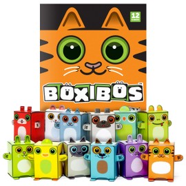 Box Buddies Boxibos Pets - Pack of 12 Mini Box Animals - Paper Craft for Kids, Party Bag Fillers, Pocket Money Toys