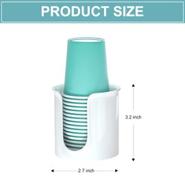 BYAWAY 2 Pack Bathroom Cup Dispenser 3 oz Countertop - Convenient Paper Cup Holder for Mouthwash Cups - Easy to Use Cup Dispenser for Bathroom（White）