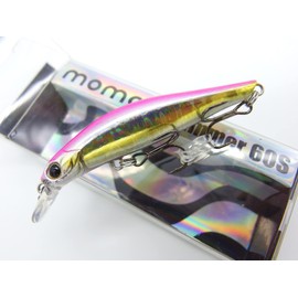 momolures - ULTIMA ARTIST SWIMMER 60mm Sinking Minnow for LRF, Bass, Seabass, Pike, Trout, Salmon lure fishing (PINK SHINER)