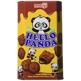 Meiji Hello Panda Double Choco Choco Biscuits with Choco Cream 1.74oz (Pack of 10)