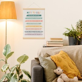 MOTERMATE Boho Positive Wall Decor Poster, Therapist Office Decor, Motivational Canvas Poster Hanger Frame, Affirmations Wall Hanging Banner Decor for Classroom, Counseling Office Must Haves,12x16Inch