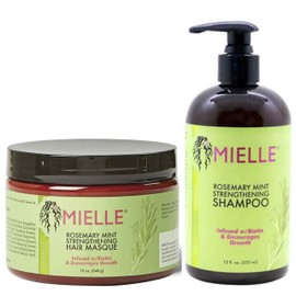 Rosemary Strengthening Hair Mask and Strengthening Shampoo Rosemary Mielle Organics