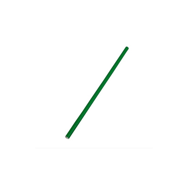 Jumbo Green Plain Paper Drinking Straws 25cm x 8mm Pack