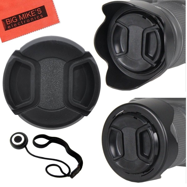 55mm Reversible Tulip Flower Lens Hood and Lens Cap Kit