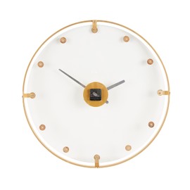 Deco 79 Metal Decorative Wall Clock Wall Clock for Home with Acrylic Face and Ball Accents, Wall Clock for Room 28" x 2" x 28", Gold