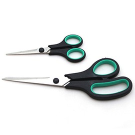 2 Pack Stainless Steel Comfort Grip Scissors – For Comfortable and Precise Cutting (Green)