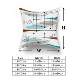 DZGlobal Mid-Century Modern Throw Pillows Abstract Retro Pillow Covers 20x20 Orange and Teal Throw Pillowcase Geometric Midcentury Modern Bedding Decor Set of 4